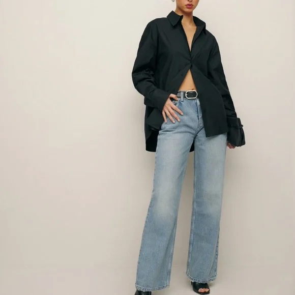 Reformation Will Oversized Shirt Black - Picture 5 of 7